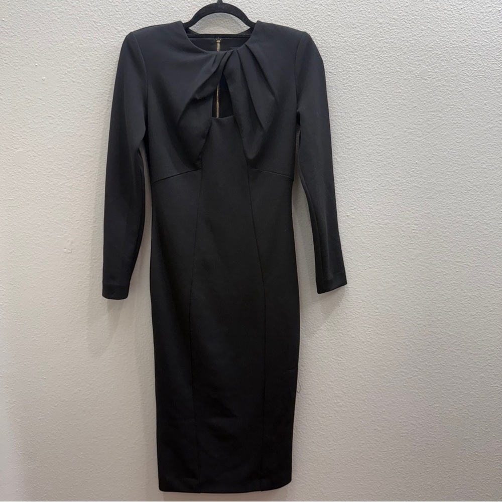Alexia Admor Black Dress Size XS Peek a boo front Classy